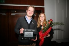 Nordic Visitor representatives Ásberg Jónsson, CEO, and Linda Ósk Ţorleifsdóttir, Project Manager, accepted the award at the event.