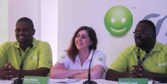 Left, Deo Ndejembi, Head of Direct Sales; Centre, Fiona McGloin, Smile Tanzania Country Manager - Tanzania and Uganda, Right, Madaha Francis, Head of