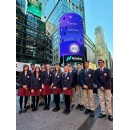 Mary Immaculate Catholic School middle schoolers attend Nasdaq Opening Bell and tour Barclays trading floor