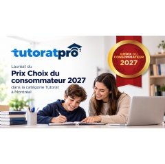 Tutorat Pro remporte le Prix Choix du consommateur 2027 � Montr�al