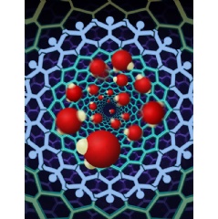 Under the right conditions, atoms vibrating naturally within carbon nanotubes can speed water through its narrow passages up to 300% faster. This could make water purification more efficient. (Credit: World Community Grid)