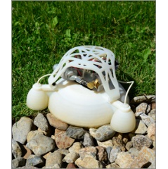 The layers of material gradient in this soft-bodied jumping robot make it durable and squishy to the touch – perfect attributes for a robot designed to jump across rough terrain and be safe for use in close proximity to humans. Credit: Wyss Institute