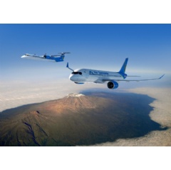 Bombardier Q400 and CS300 aircraft Air Tanzania colours