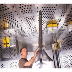 Mechanical technician Dan Pitts prepares a 9% scale model of Lockheed Martin’s Quiet Supersonic Technology (QueSST) X-plane preliminary design for its first high-speed wind tunnel tests at NASA’s Glenn Research Center in Cleveland.
Credits: NASA