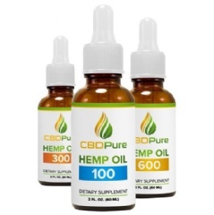 CBD Pure 100, 300, and 600 Milligram Bottles