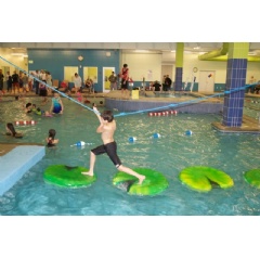 Children Playing at the Meridian Ranch Indoor Pool Grand Opening Ceremony