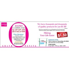 Daiso The Commons at Federal Way grand opening Saturday and Sunday, April 23-24, 2016