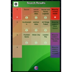 Screen capture of an actual search results map after search query 