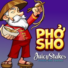 Claim up to 100 Free Spins on Juicy Stakes Casino's Pho Sho,�May's
Slot of the Month