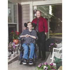 Russ Glickman and son Michael on custom built ramp by Glickman Design Build.
