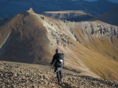 Hiker along the Continental Divide Trail in CO