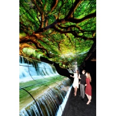 Unique Immersive Installation Welcomes Visitors to CES2019 LG Booth with Awe-Inspiring OLED Falls  -Credit:  LG-