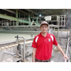 Dylan Tripp was hired as a Domtar paper science engineer after completing an internship.  -Credit: Domtar-