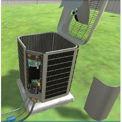 A rendering of a Carrier heat pump that participants will “work on” in the new VR training modules.  -CREDIT: Carrier-