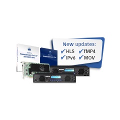 Matrox adds HLS, IPv6, fMP4, and MOV
support to its cutting-edge Maevex 6100
series of multi-4K enterprise encoders.