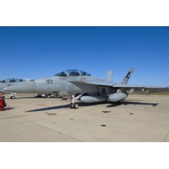 An F/A-18 Super Hornet equipped with a Block II Infrared Search and Track prepares for its first flight with the long-range sensor. (Navy photo) - (See complete caption below)