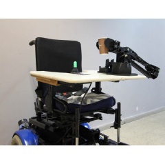 An early prototype of a robotic arm designed to assist patients with spinal injuries in performing daily tasks. Using funding and technology support from Accenture, as well as Intel’s neuromorphic technology... (see complete caption below)