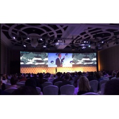 Pierre Yves Cousteau speaking at the Eye on Earth Summit in Abu Dhabi (photo courtesy of Carmelle Terborgh)