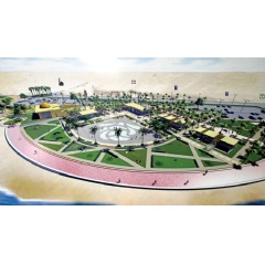 The new Baish Corniche covers approximately 280,000 square meters and includes children’s playgrounds, outdoor gyms, soccer fields, mosque, and a family restaurant.