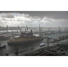 The �Akademik Lomonosov� � the world�s first purpose-built floating nuclear power plant � Nicolai Gontar / Greenpeace