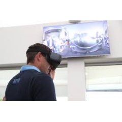 European Tour player Charl Schwartzel trying out the technology at Walton Heath