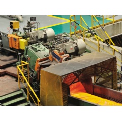 Morgan High Speed Laying Head and Morgan Stelmor cooling conveyor in a wire rod outlet.