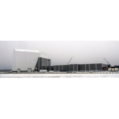 Construction of the structure that will house the Long Range Discrimination Radar is almost complete at Clear Air Force Station in Clear, Alaska. Photo Courtesy Lockheed Martin