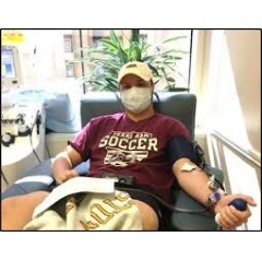 Houston Methodist Blood Plasma Donor Conner Scott. COVID-19 survivor Conner Scott has donated his blood plasma multiple times in hopes that the antibodies his body made to fight off COVID-19 (Credit: George Kovacik, Houston Methodist).