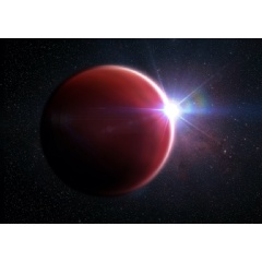 Artist illustration of exoplanet WASP-62b. The illustration is drawn from the perspective of an observer nearby to the planet. Credit: M. Weiss/Center for Astrophysics | Harvard & Smithsonian.
