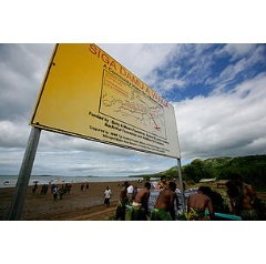 The unveiling of a new sign that marks the new Marine Protected Area (MPA) off the coast of Vanua Levu, Fiji. The Fijian government has committed to establish a network of marine protected areas (MPA) by 2020. (see complete caption below)