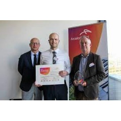 From left to right: Volker Mansfeld, Vice President Metals EIMEA, Ronald Elemans, Key Account Manager Metal Coil, and Luc Vliex, Global Key Account Manager, (see complete caption below)