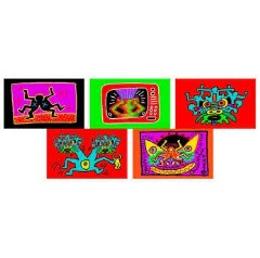 Clockwise from Top Left: KEITH HARING (1958-1990): Untitled #2 (April 16, 1987), Estimate: $300,000-500,000; Untitled #1 (April 16, 1987), Estimate: $300,000-500,000; (see complete caption below)