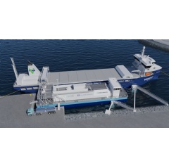 Illustration of Yara Clean Ammonia, Azane and Fjord Base bunkering barge