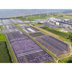 aerial photo: VW plant in Emden with automotive terminal � Volkswagen