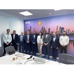 Pictured (left to right): Mohammed Fraij, Project Manager, SITA, Adnan Hasan Bdair, E-Commerce Manager, Iraq Airways, Fadi Qishta, Account director, SITA, Munaf A.Ajel Al-Sabb, CEO, (see complete caption below)
