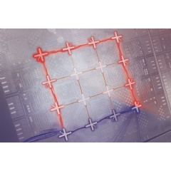 MIT researchers developed a superconducting quantum processor comprised of 16 qubits which they can use to generate a synthetic electromagnetic field, enabling them to explore the properties of materials. Pictured is an artist’s interpretation of the