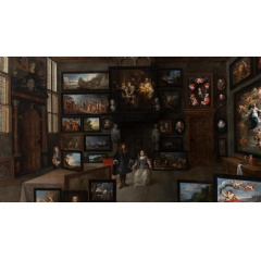 Elegant Couple in an Art Cabinet
Peeter Neeffs the Younger (1620 - after 1675), Gillis van Tillborch (1625-1678), Elegant Couple in an Art Cabinet, 1652, and about 1675 © The Phoebus Foundation, Antwerp, Belgium