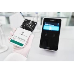 The Vivalytic Bacterial Meningitis test cartridge is inserted into the analyzer.