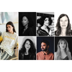 Talents 2025 (clockwise from left): Luis De Filippis, Madeleine Hunt – Ehrlich, Atena Eshtiaghi, Clare Weiskopf, María Silvia Esteve, Udit Duseja & Sine Özbilge