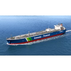 Illustration of the ammonia-fueled medium gas carrier vessel to be delivered in November 2026