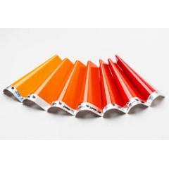 Metal sheets after a conical bending test. Thanks to the flexibility of SILRES� HP 2000 LV, the pigmented epoxy-polysiloxane topcoat remains crack-free. WACKER will be premiering the hardener at ECS 2025. (Photo: WACKER).