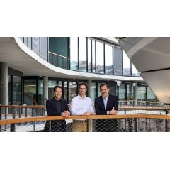 From left to right: Jorge Antn and Sergio Antn, co-founders at MytripleA, and Miguel ngel Alcal, head of BBVA Spark Spain.