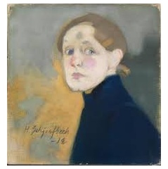 Helene Schjerfbeck (Finnish, 1862‒1946).Self-Portrait, 1912. Oil on canvas, 17 1/8  16 1/2 in. (43.5  42 cm). Finnish National Gallery Collection, Ateneum Art Museum, Helsinki (A-2016-51). Photo: Finnish National Gallery / Yehia Eweis