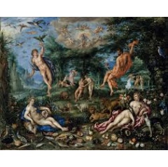 Hendrick De Clerck & Denijs Van Alsloot, Paradise with four elements, 1613. Oil on copper. � The Phoebus Foundation.
