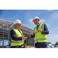 Peter Fortune, Member of Parliament for Bromley and Biggin Hill, and Sander Podgoric, General Manager of Bombardier�s London Biggin Hill Service Centre, tour the facility during a visit highlighting the progress of the new paint facility.
