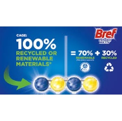For most of its Bref toilet rim blocks in Europe, Henkel now supports the usage of renewable raw materials.