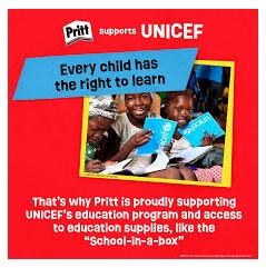 Pritt donates 100.000 Euro to UNICEF.
