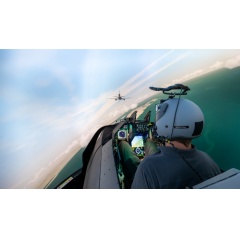 Lockheed Martin demonstrates the realistic training environment and mission capabilities of the F-16 Block 70 full mission simulator.