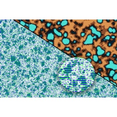 Caption:A new 3-D-printed aluminum alloy is stronger than traditional aluminum, due to a key recipe that, when printed, produces aluminum (illustrated in brown) with nanometer scale precipitates (in light blue). (see complete caption below)