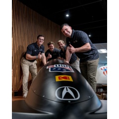 Kodaks iconic yellow and red logo will be featured on the new, state-of-the-art USA four-man bobsled, which was funded by entrepreneur and philanthropist Phil Saunders.